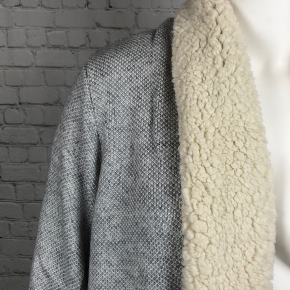 Only Size 1X Left! Style & Co Gray Heather Sherpa Cardigan Plus Size - Picture 5 of 6